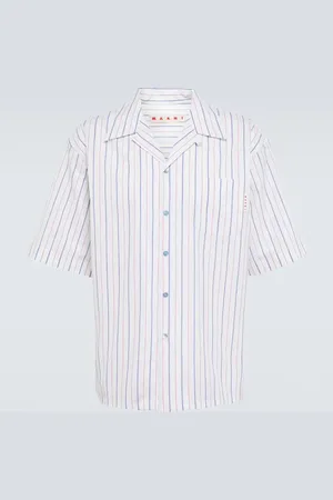 Marni Striped cotton poplin bowling shirt