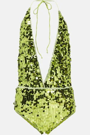 Oseree Sequined halterneck swimsuit
