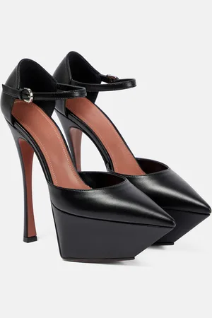 Amina Muaddi Angelica leather platform pumps