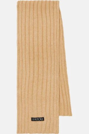 Patou Ribbed-knit wool and cashmere scarf