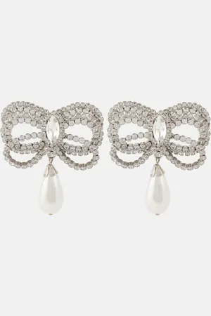 Alessandra Rich Crystal Bow embellished earrings