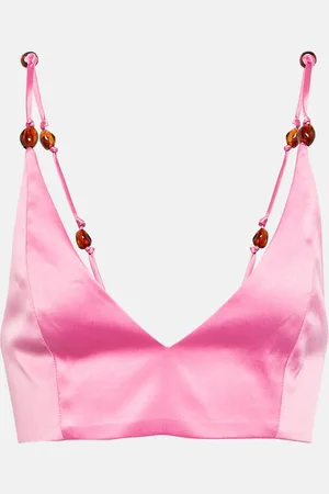 Ganni Satin crop top