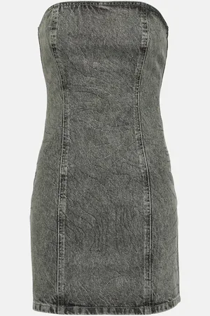 ROTATE Rhinestone-embellished denim minidress
