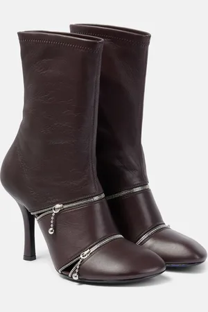 Burberry Peep leather ankle boots