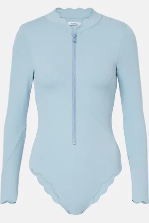 Marysia North Sea scalloped rashguard swimsuit