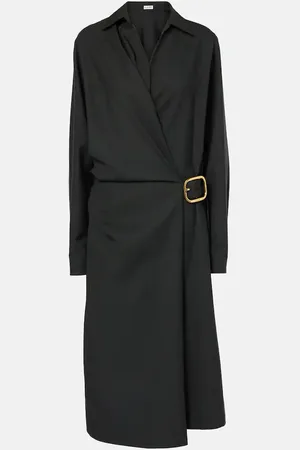 Loewe Wrap wool midi dress