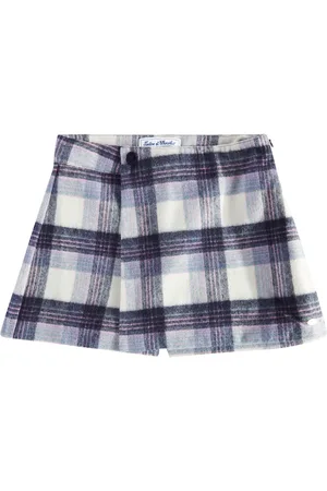Tartine Et Chocolat Checked wool-blend skort