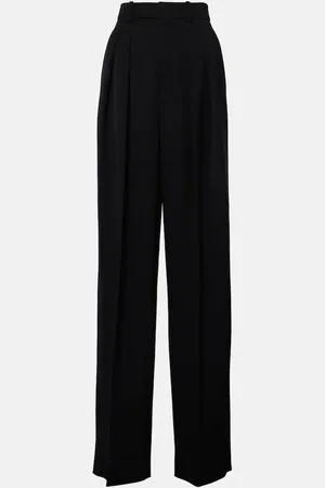 Saint Laurent High-rise wool Grain De Poudre tuxedo pants