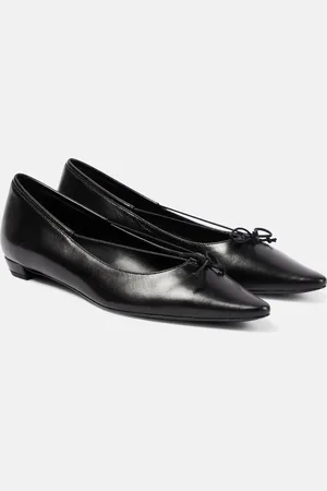 The Row Claudette Bow leather ballet flats