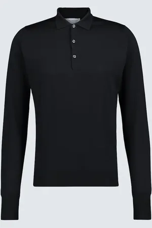 JOHN SMEDLEY Wool long-sleeved polo shirt