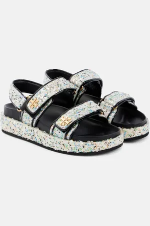 Tory Burch Kira sequined leather-trimmed sandals