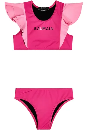 Balmain Logo ruffle-trimmed bikini