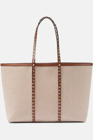 VALENTINO GARAVANI Rockstud Large canvas tote bag