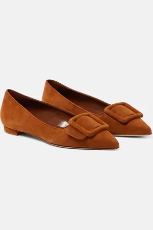 Manolo Blahnik Maysale suede ballet flats
