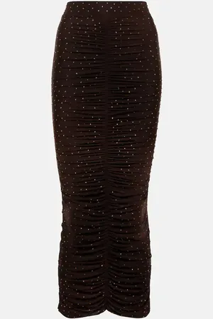 ALEX PERRY Haisley embellished jersey midi skirt