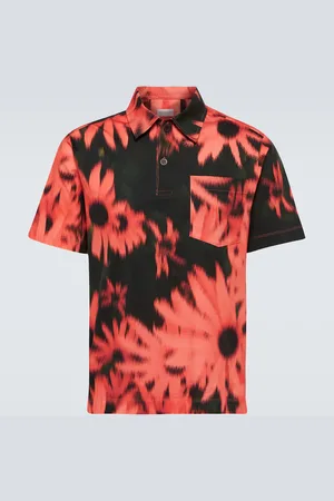 DRIES VAN NOTEN Floral cotton jersey polo shirt