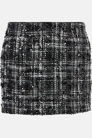 ROTATE Sequined bouclÃ© miniskirt