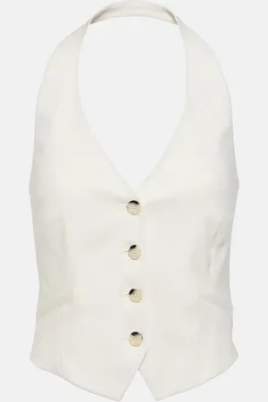 VERONICA BEARD Arabella halterneck linen-blend vest