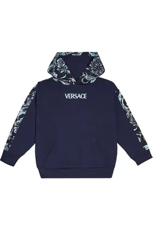 VERSACE Barocco Stencil cotton jersey hoodie