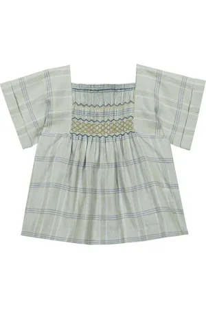 BONPOINT Pays checked linen blouse