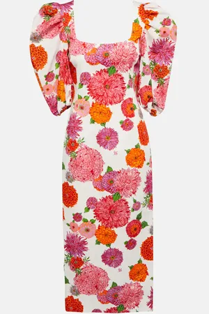La DoubleJ Sizzler floral cotton-blend midi dress