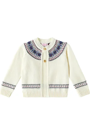 La Coqueta Baby Fair Isle wool-blend cardigan