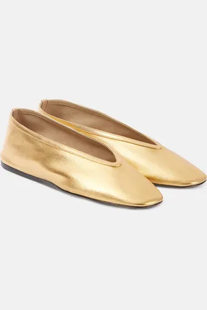 Le Monde Beryl Luna metallic leather ballet flats