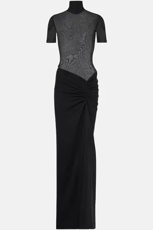 CHRISTOPHER ESBER Fusion gathered jersey and crÃªpe maxi dress