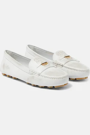 Miu Miu Distressed suede penny loafers