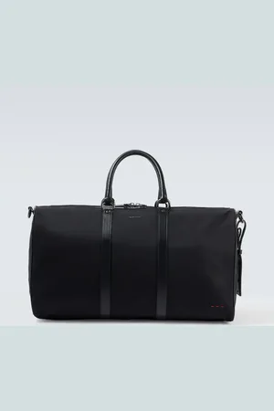 Kiton Leather-trimmed duffel bag