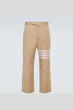 Thom Browne 4-Bar cropped cotton straight pants