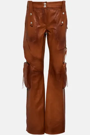 BLUMARINE Leather cargo pants