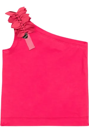 MONNALISA Bow-embellished cotton-blend tank top