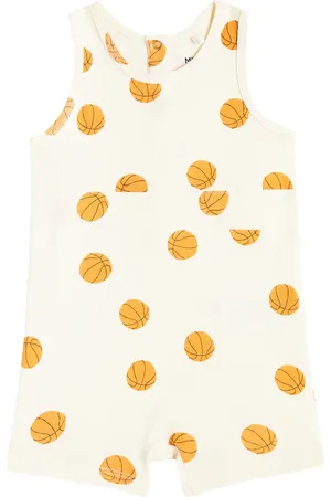 Mini Rodini Baby Basketball cotton playsuit