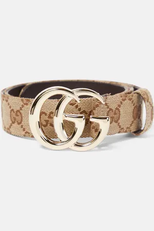 Gucci GG Marmont leather-trimmed belt