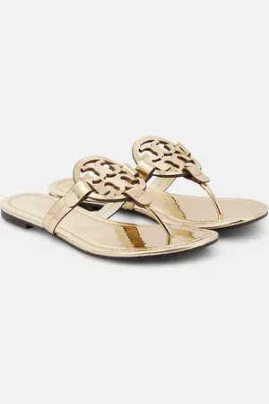 Tory Burch Miller metallic leather thong sandals
