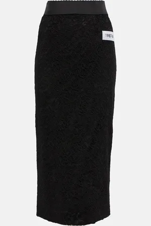 Dolce & Gabbana X Kim Kardashian lace high-rise midi skirt