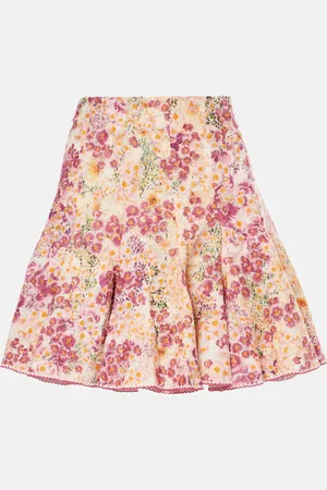 Agua by Agua Bendita Cerezo Florecer floral linen miniskirt