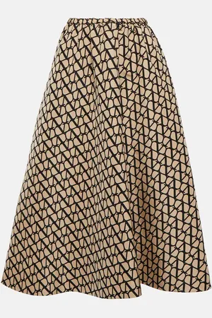 VALENTINO Toile Iconographe silk midi skirt