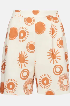 ASCENO Dallas printed linen and cotton shorts