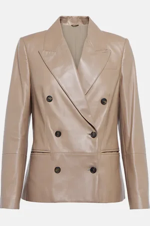 Brunello Cucinelli Double-breasted leather blazer