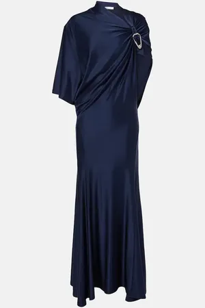 Paco rabanne Draped asymmetric jersey maxi dress