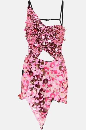 The Attico Astra sequined cutout minidress