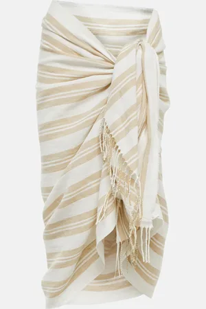 Totême Striped linen and cotton beach cover-up