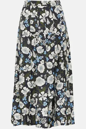 VERONICA BEARD Norris pleated silk-blend midi skirt