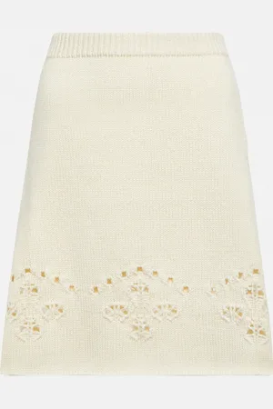 Chloé Pointelle wool miniskirt
