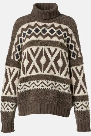 Brunello Cucinelli Wool jacquard turtleneck sweater