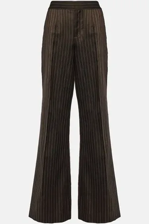 Jean Paul Gaultier Tattoo flared wool-blend wide-leg pants