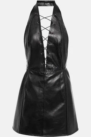 PETAR PETROV Atkins V-neck leather mini dress