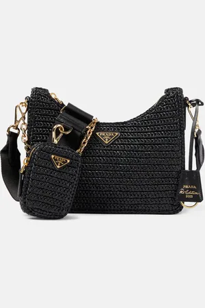 Prada Small crochet raffia shoulder bag
